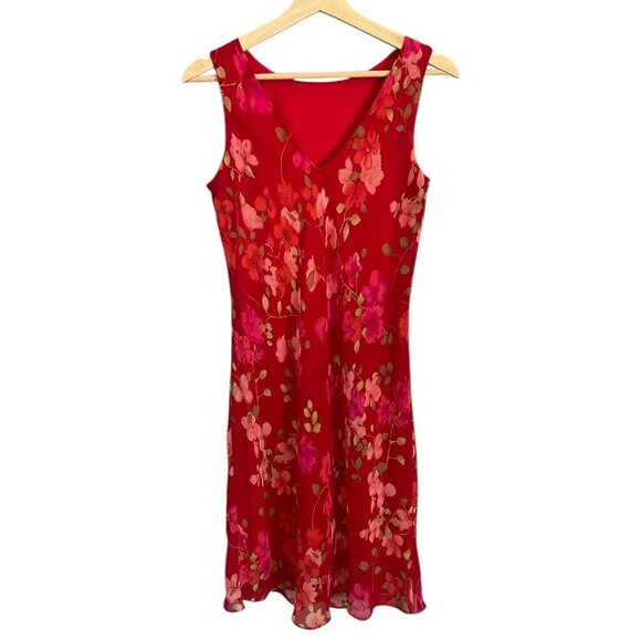 Vintage B.Moss Floral Shift Dress Red Size 4 Fairy 90s Y2K Romantic Feminine - Picture 5 of 9